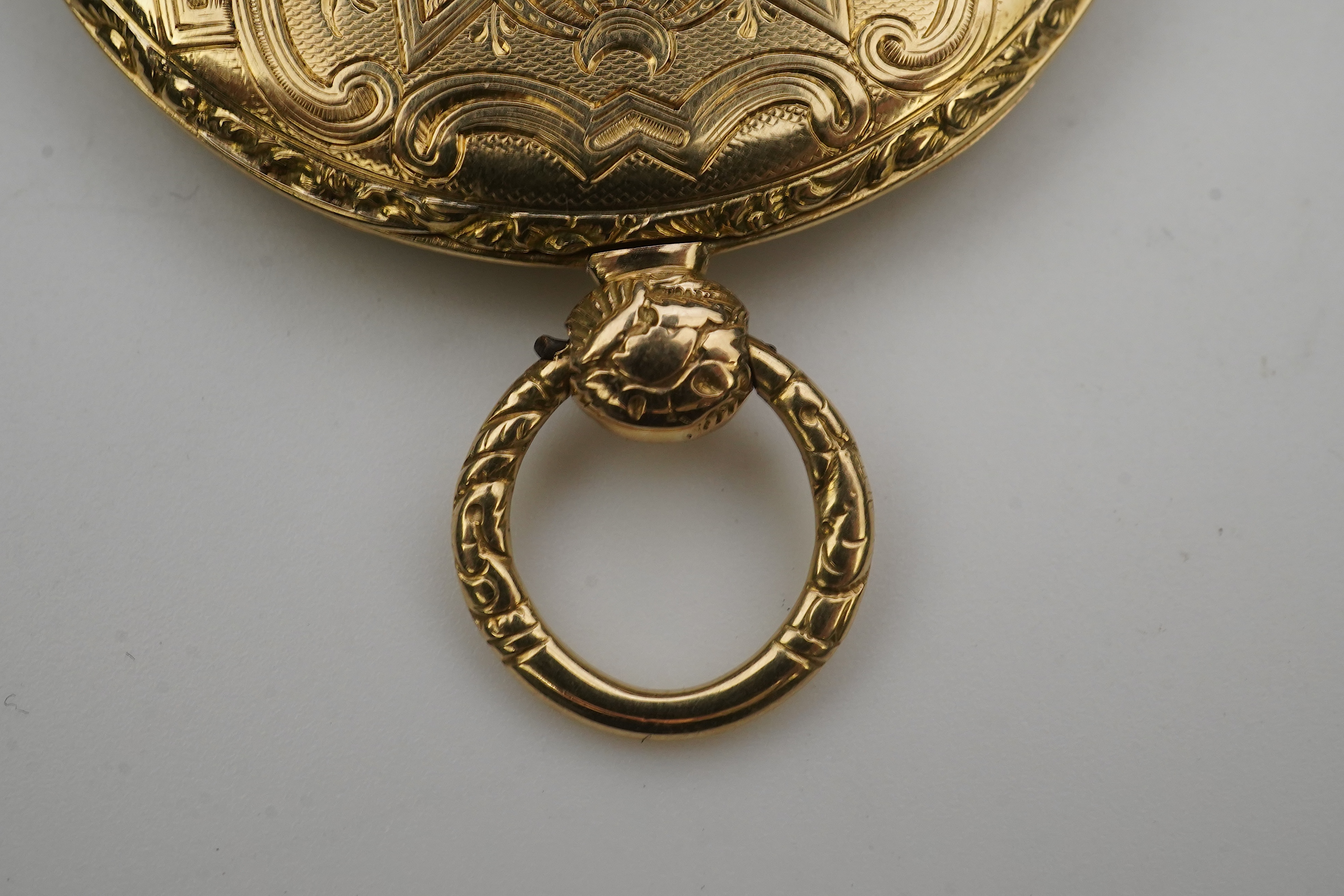 A lady's 19th century Swiss 18ct gold open faced key wind cylinder dress pocket watch